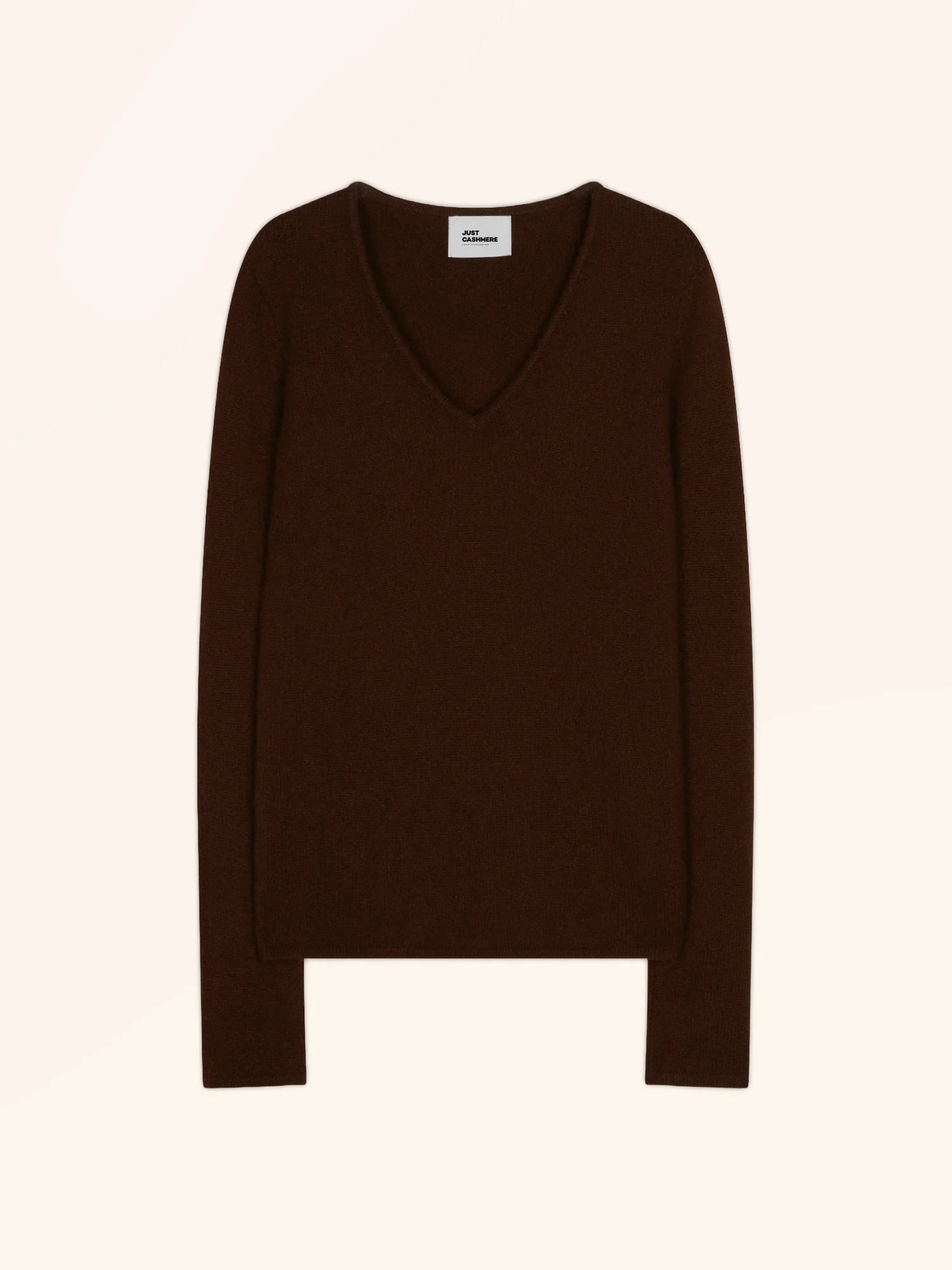 ABBY pullover v-ausschnitt 4-fädig kaffee