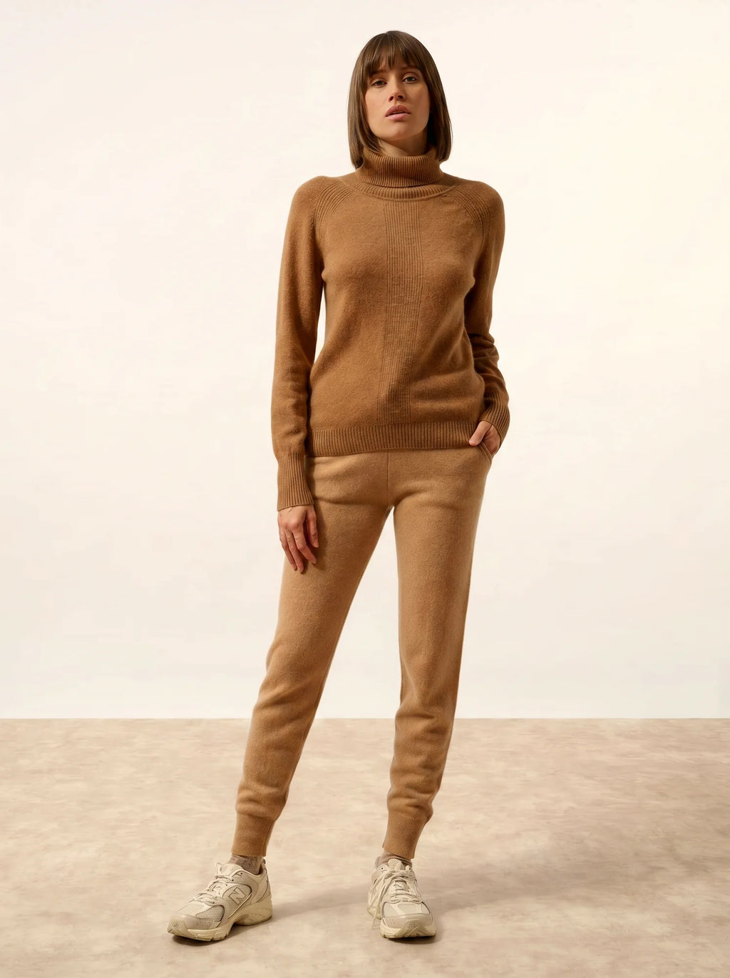 LILLY pullover rollkragen noisette