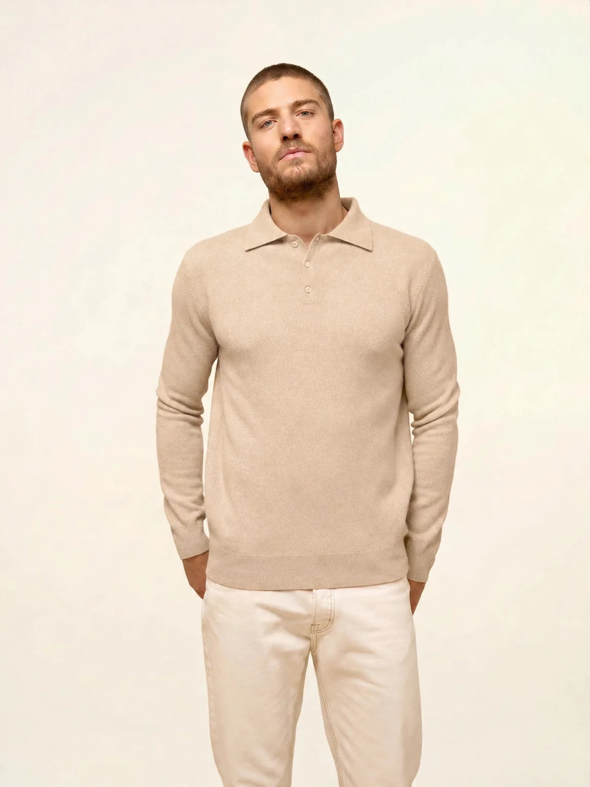DOUGLAS polo manches longues sable