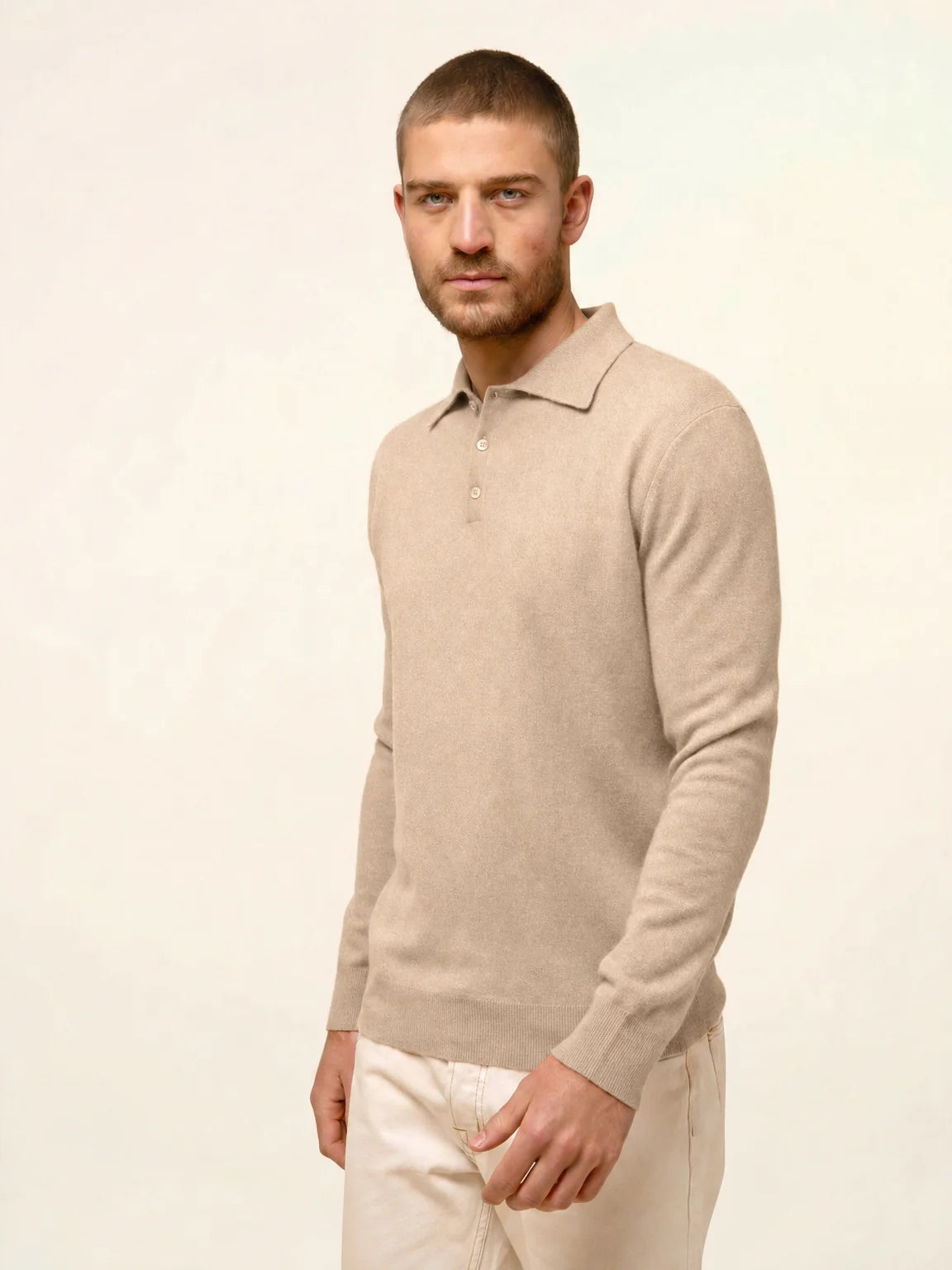 DOUGLAS polo manches longues sable