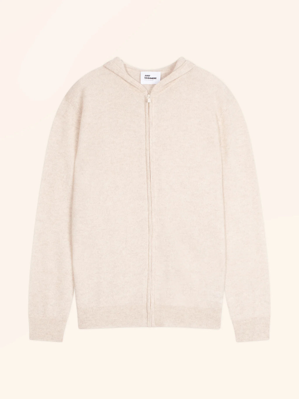 ELLIOT weste mit reissverschluss mit kapuze beige meliert