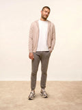 ELLIOT weste mit reissverschluss mit kapuze beige meliert