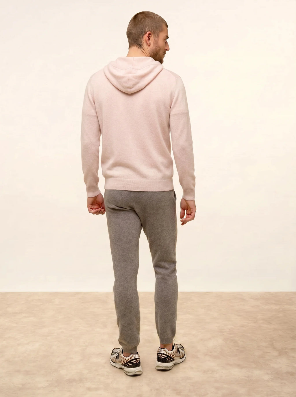 ELLIOT weste mit reissverschluss mit kapuze beige meliert