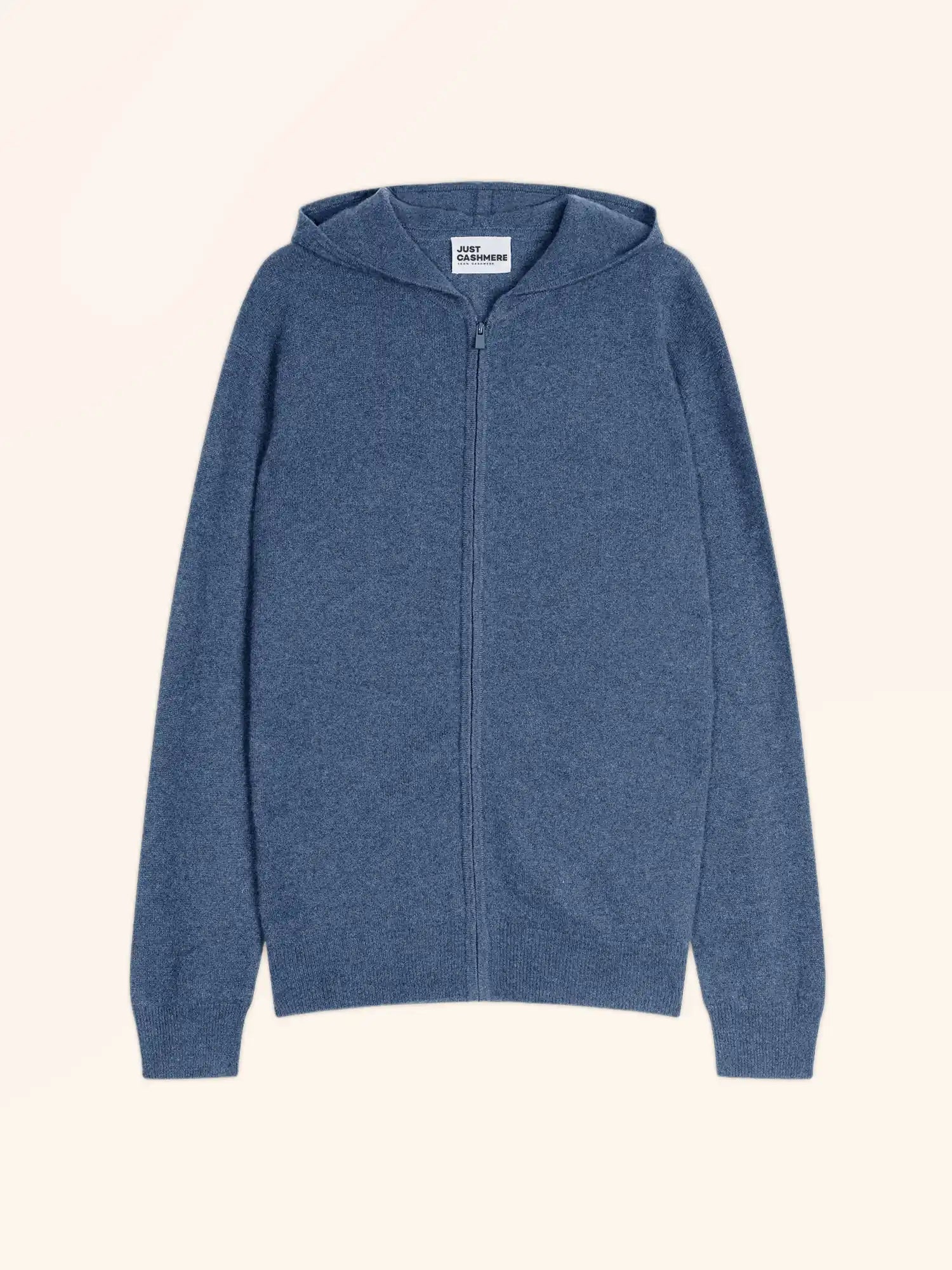 ELLIOT weste mit reissverschluss mit kapuze blau denim