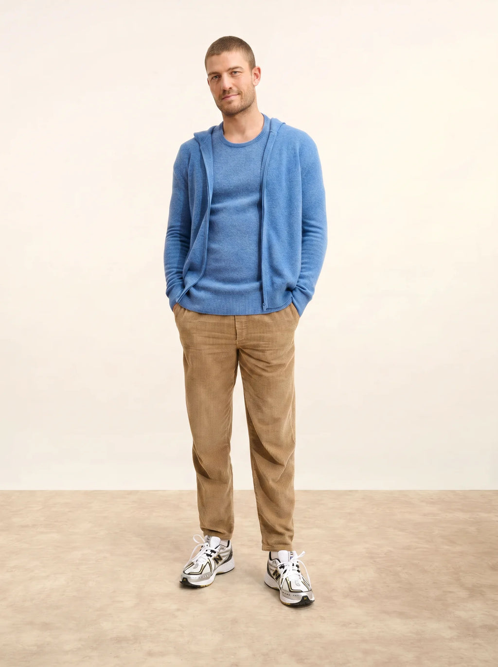 ELLIOT weste mit reissverschluss mit kapuze blau denim