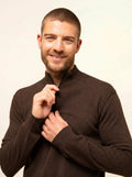 NOUR Pullover Truckerkragen Schokobraun