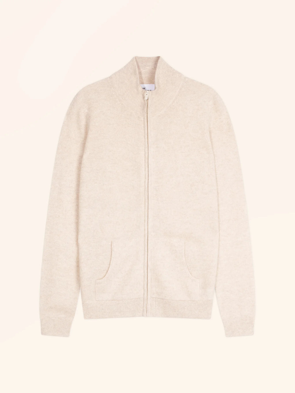 AYR weste mit reissverschluss stehkragen beige meliert