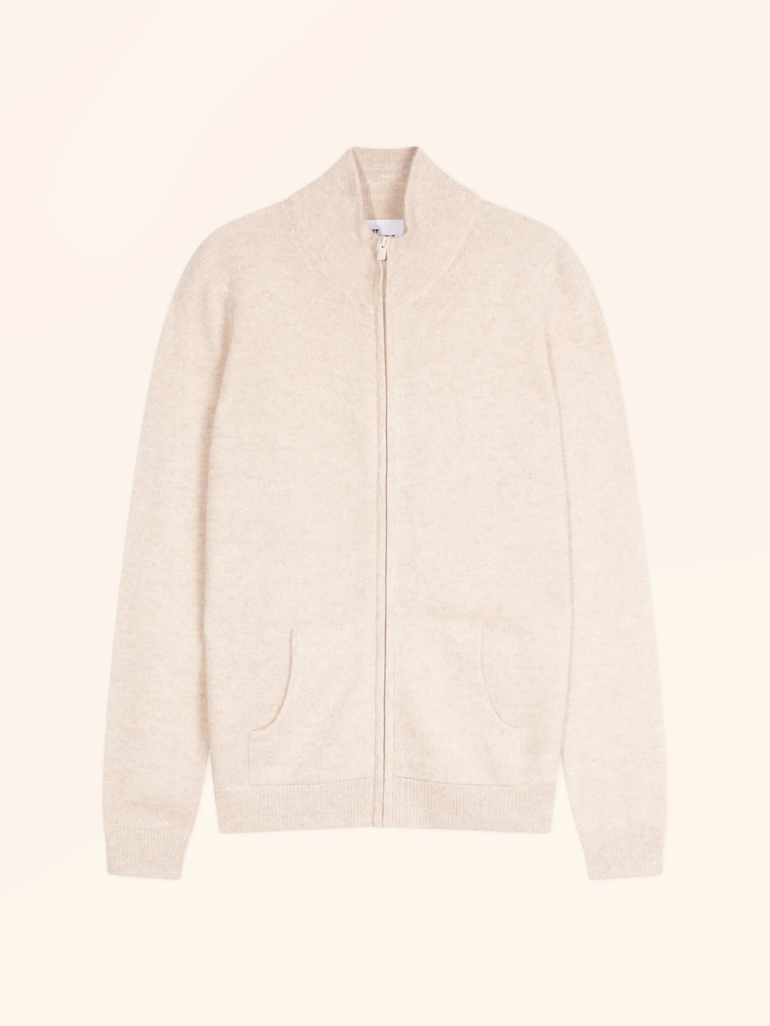 AYR weste mit reissverschluss stehkragen beige meliert