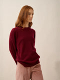 JOSPE pullover rundhalsausschnitt bordeaux