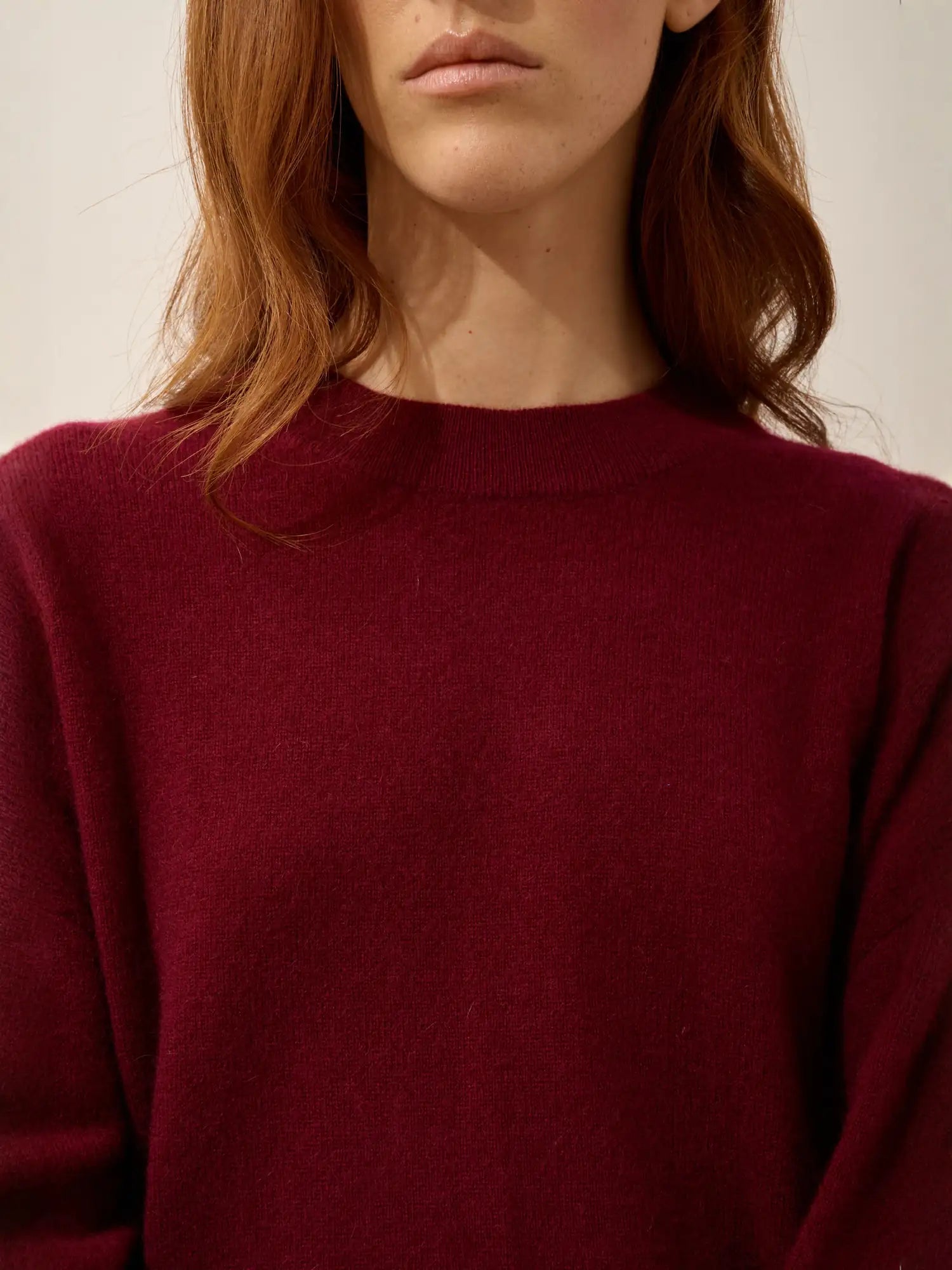 JOSPE pullover rundhalsausschnitt bordeaux