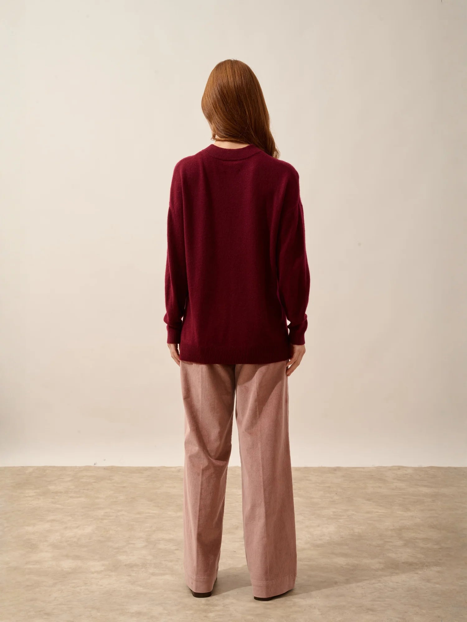 JOSPE pullover rundhalsausschnitt bordeaux