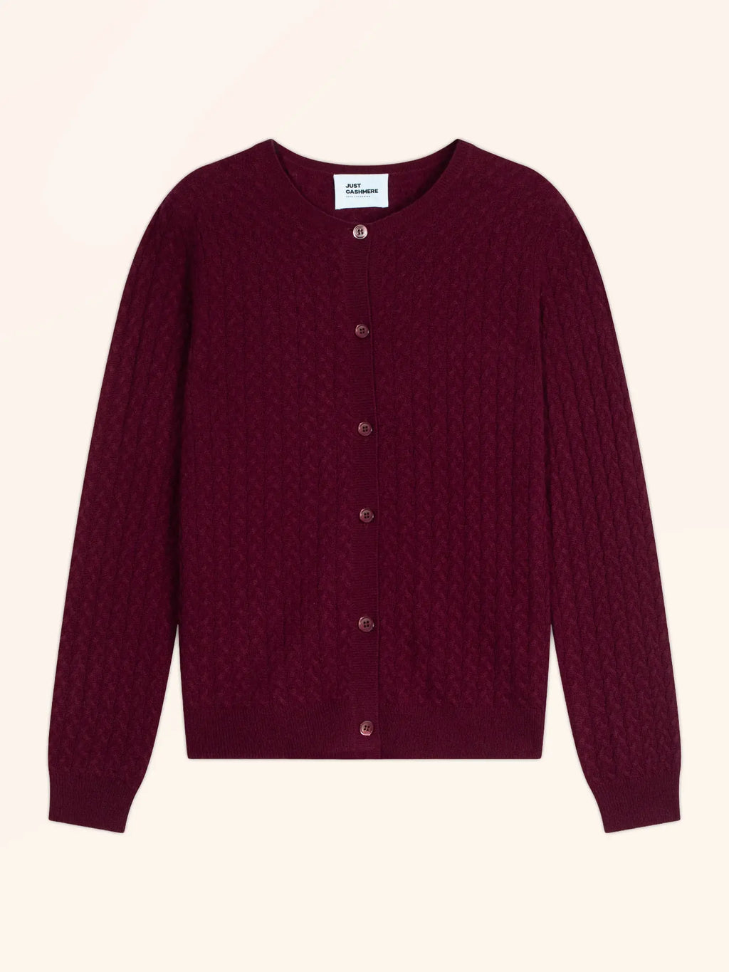 LAURA strickjacke rundhalsausschnitt bordeaux