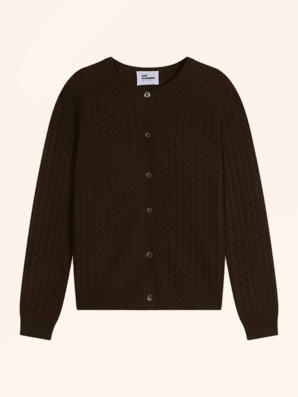 LAURA strickjacke rundhalsausschnitt choco