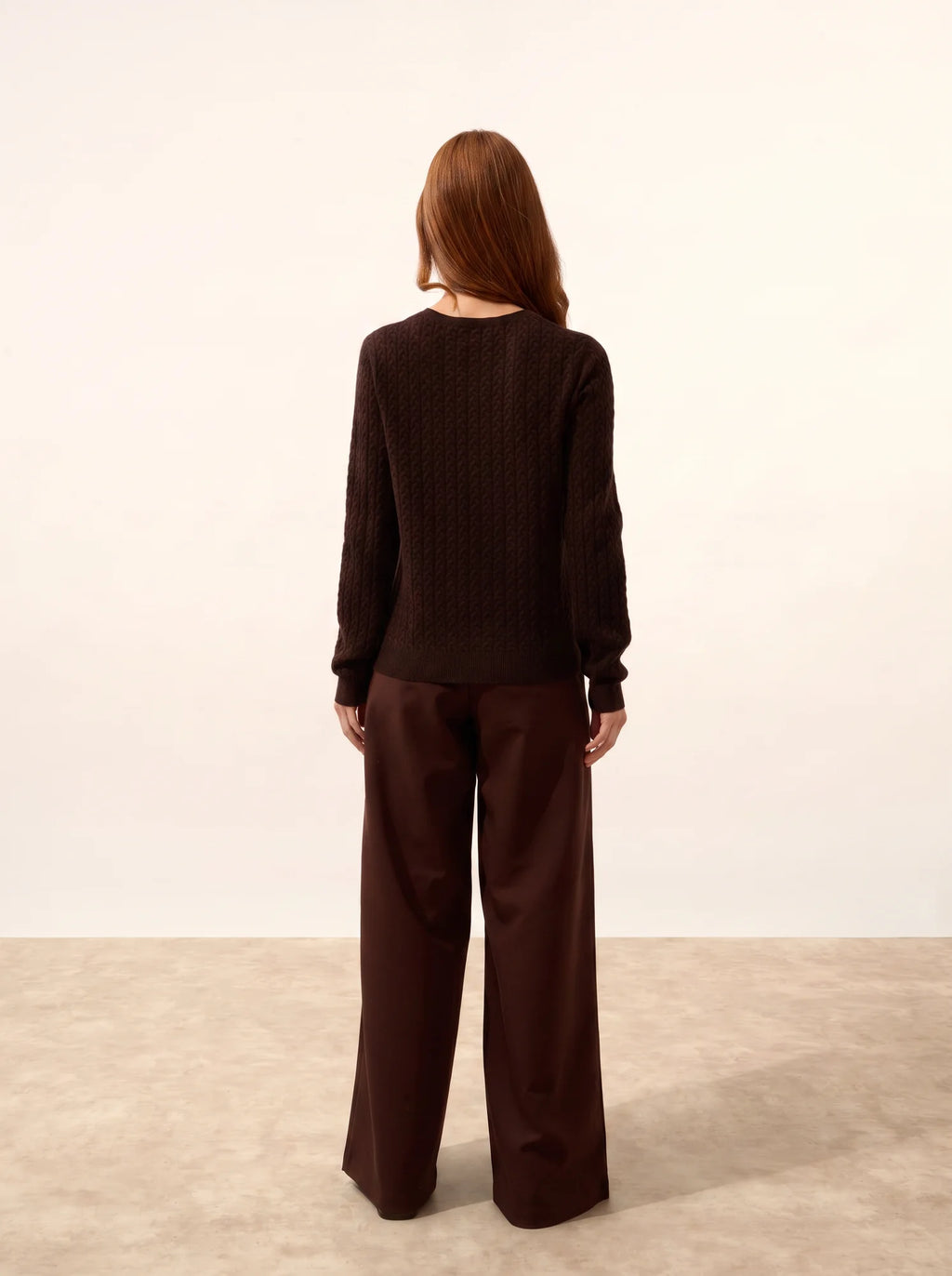 LAURA strickjacke rundhalsausschnitt choco