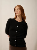 LAURA strickjacke rundhalsausschnitt schwarz