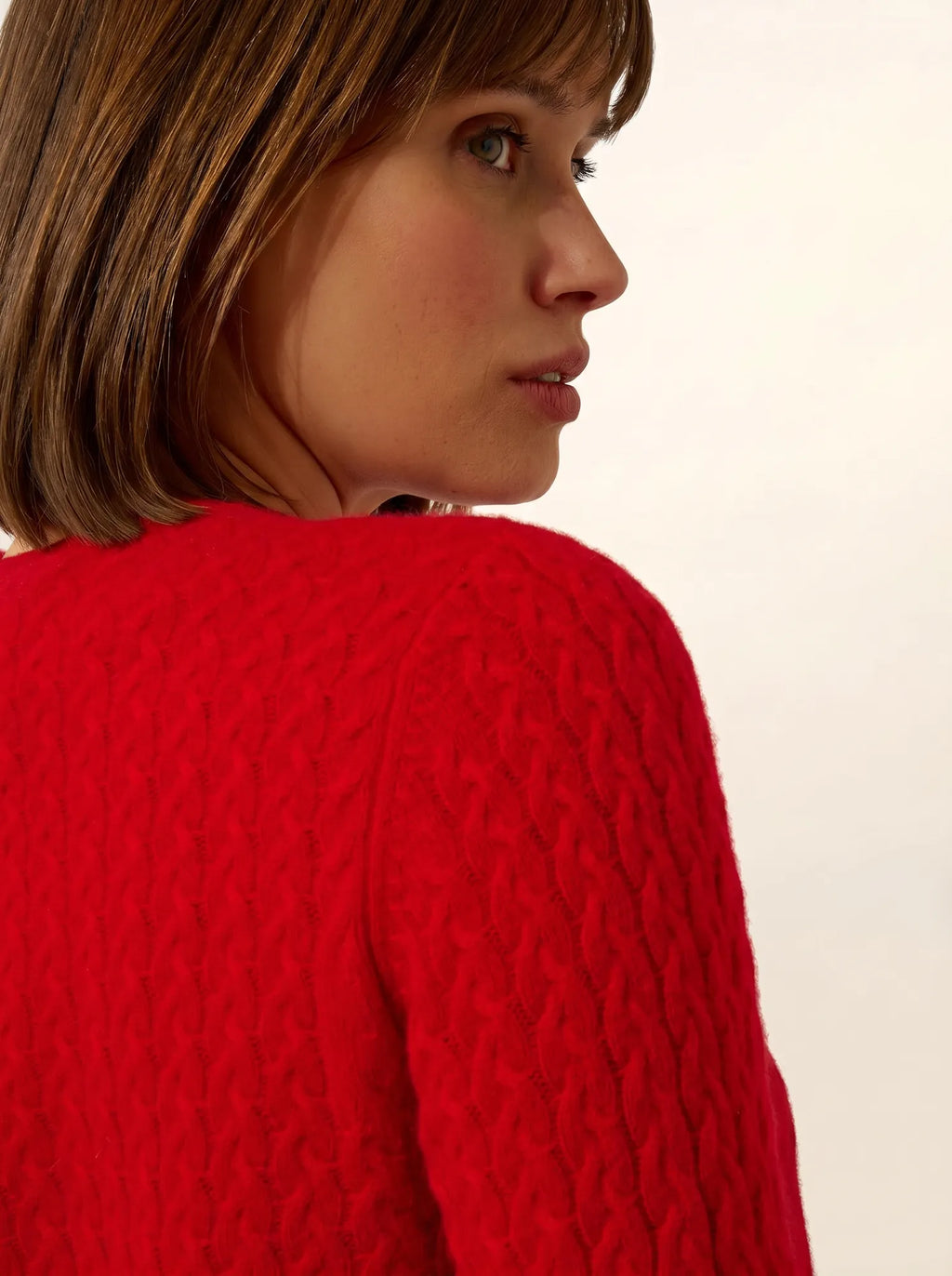 LAURA strickjacke rundhalsausschnitt rot
