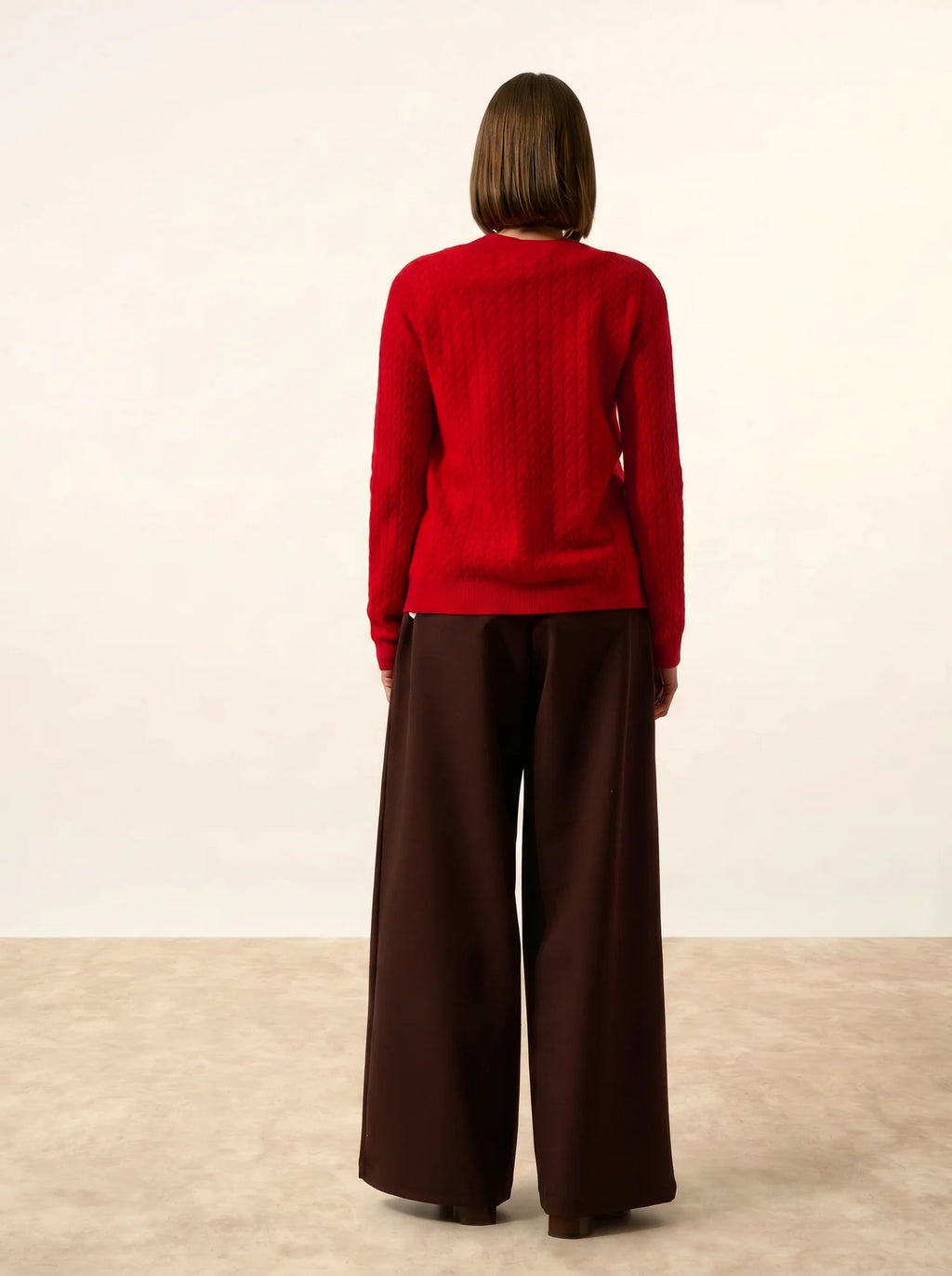 LAURA strickjacke rundhalsausschnitt rot