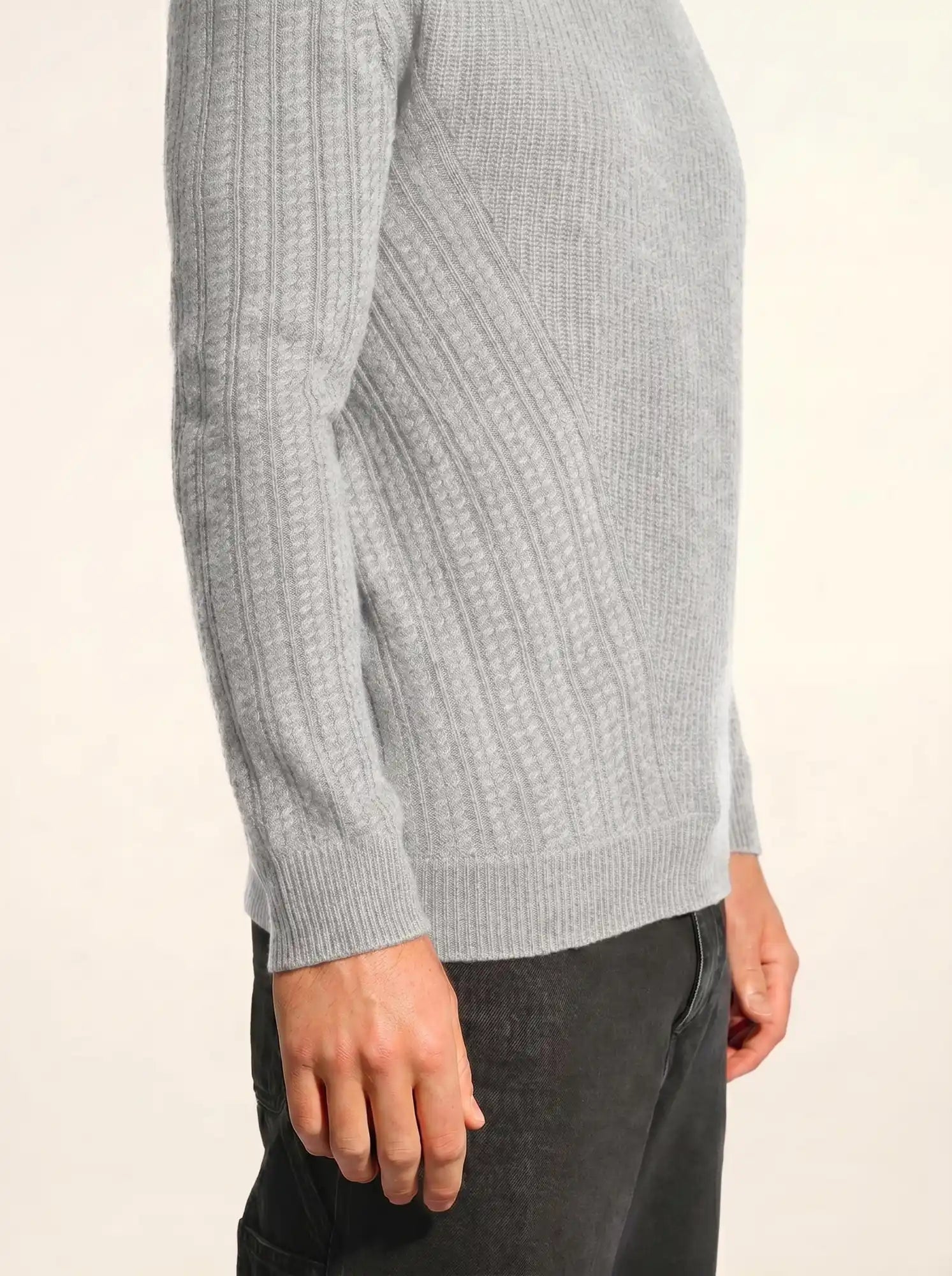 LUKKA pullover rundhalsausschnitt 4-fädig perlgrau meliert