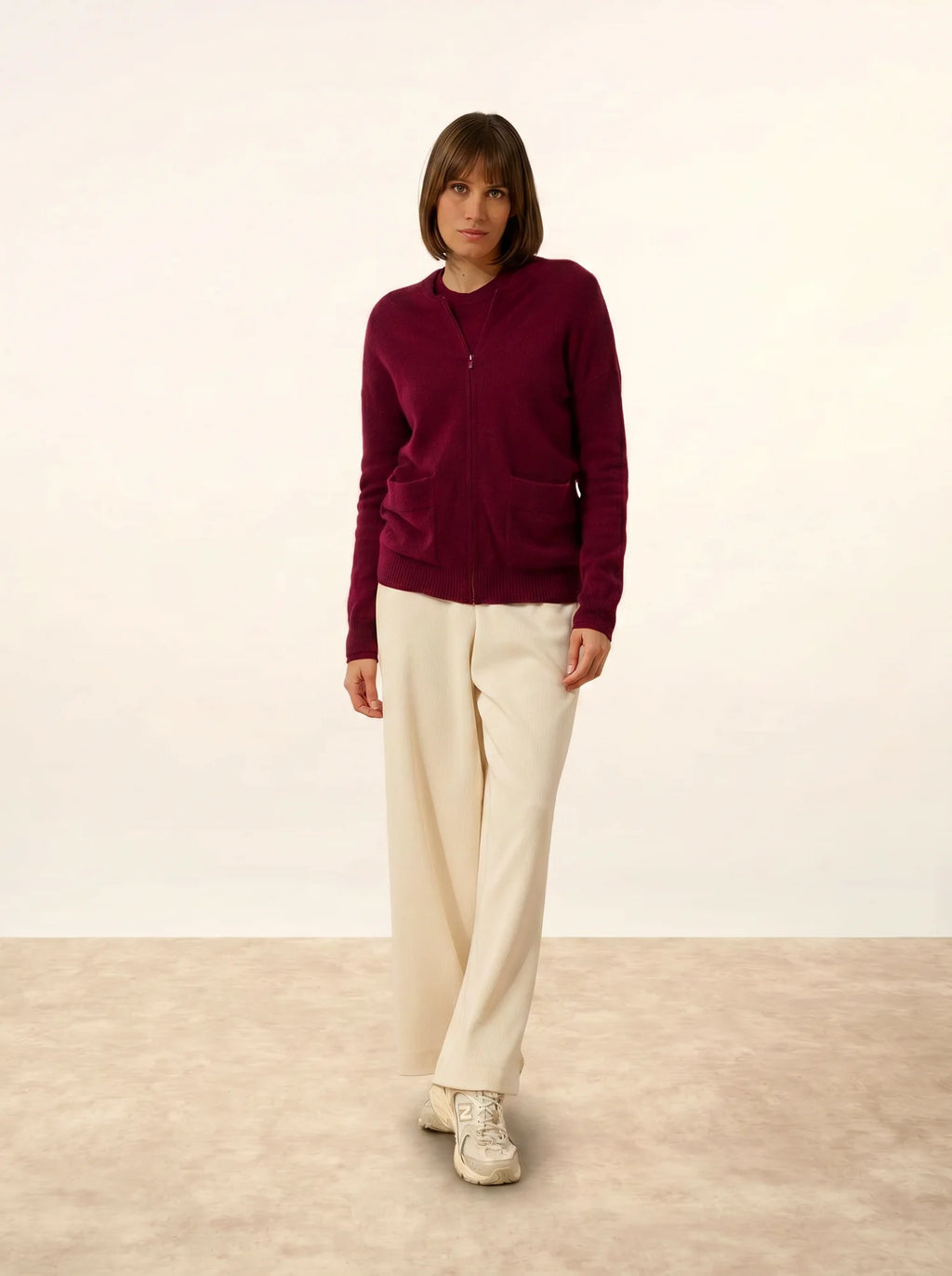 ERVIE weste mit reissverschluss col mao bordeaux