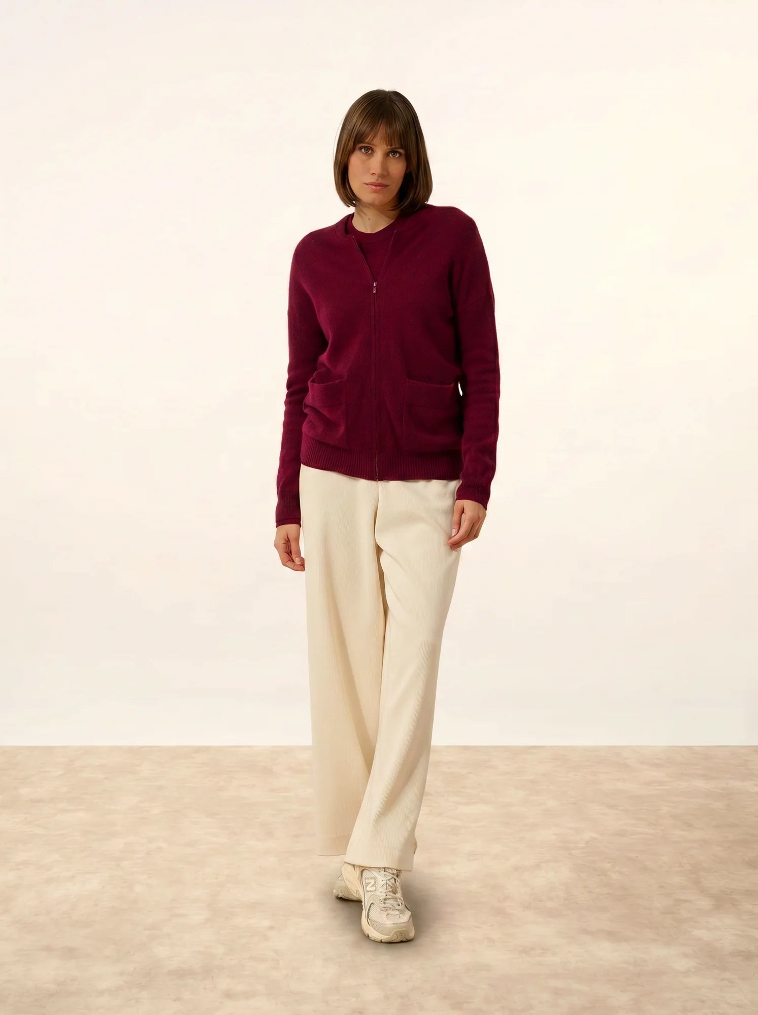 ERVIE weste mit reissverschluss col mao bordeaux