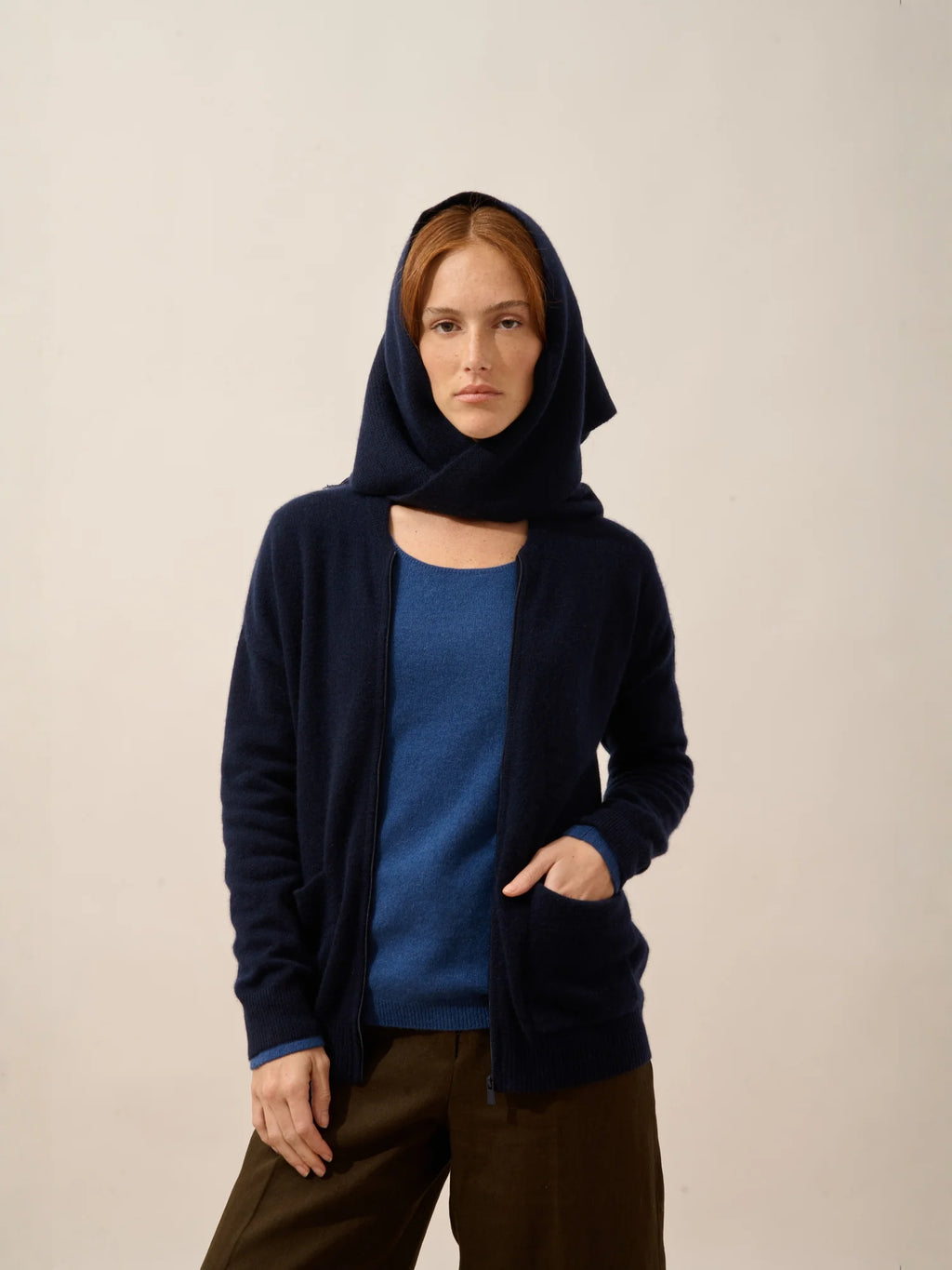 ERVIE weste mit reissverschluss col mao marineblau