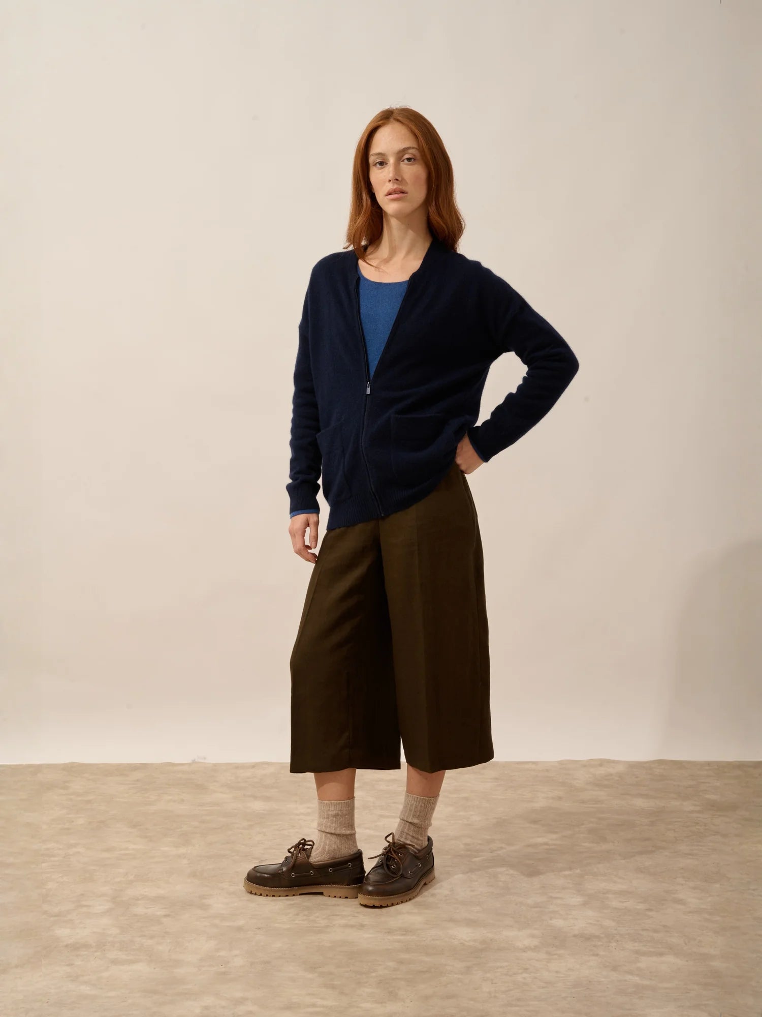 ERVIE weste mit reissverschluss col mao marineblau