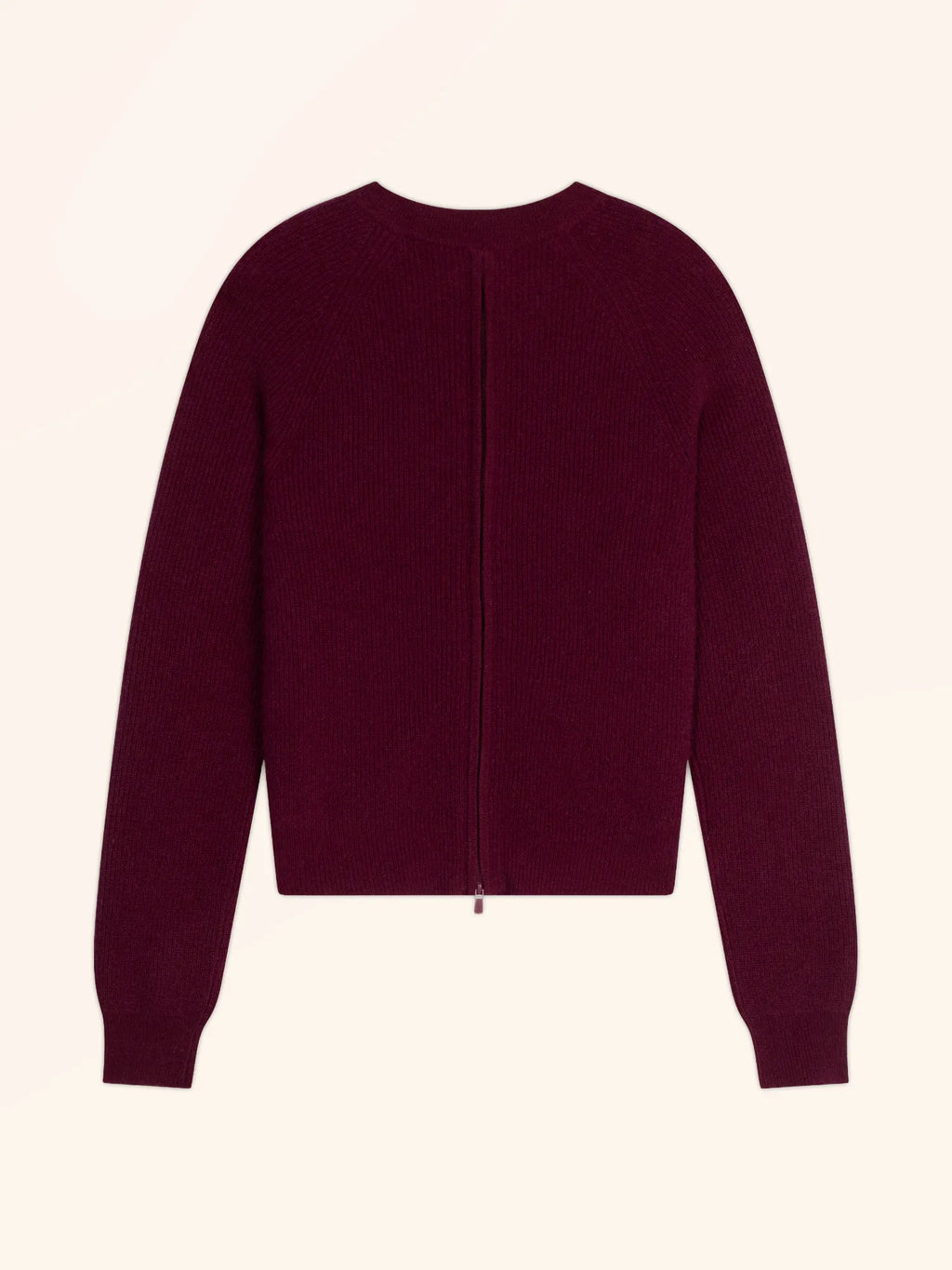 JONA pullover rundhalsausschnitt mit reissverschluss hinten bordeaux
