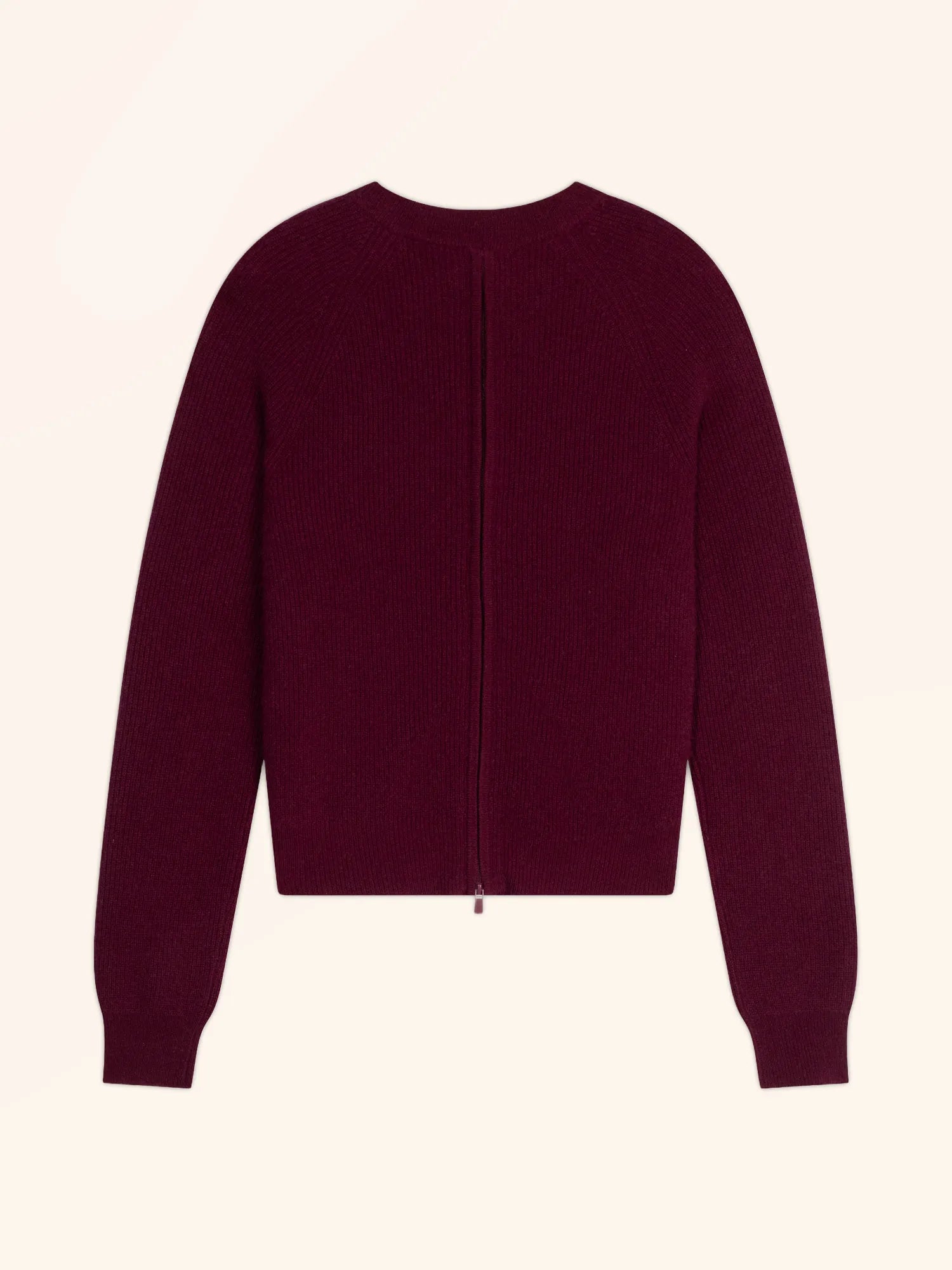 JONA pullover rundhalsausschnitt mit reissverschluss hinten bordeaux