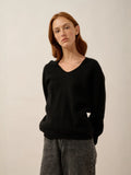 AMRITA pullover v-ausschnitt 4-fädig schwarz