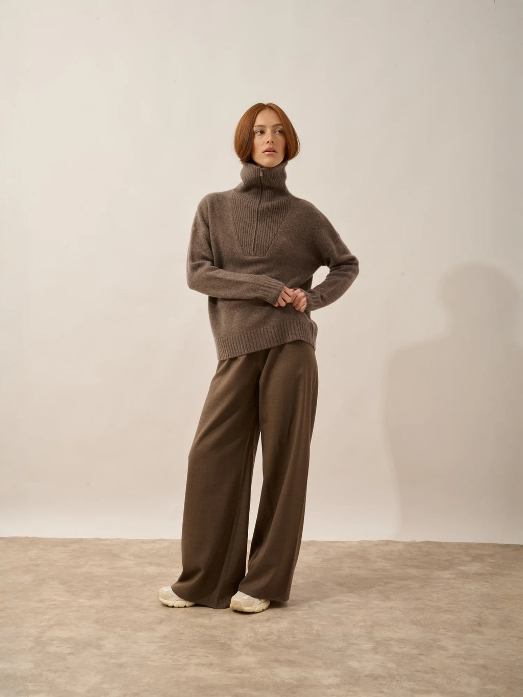 AKAR pullover dockermütze 6-fädig taupe meliert