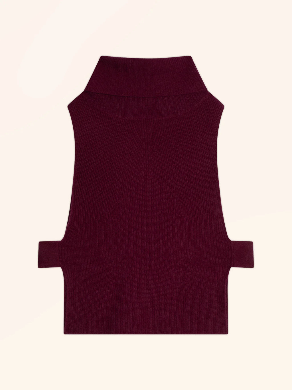 LOU cape rollkragen ärmellos 4-fädig bordeaux