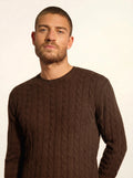 DARRI pull col rond 4 fils choco