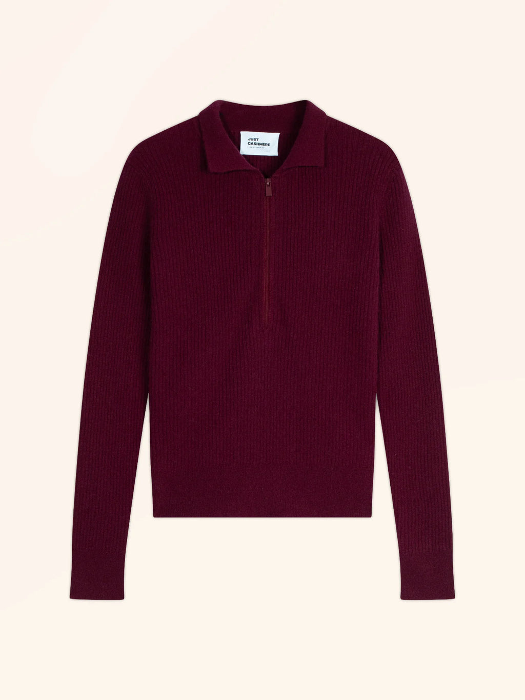 KRISTJAN poloshirt reissverschlusskragen langarm bordeaux