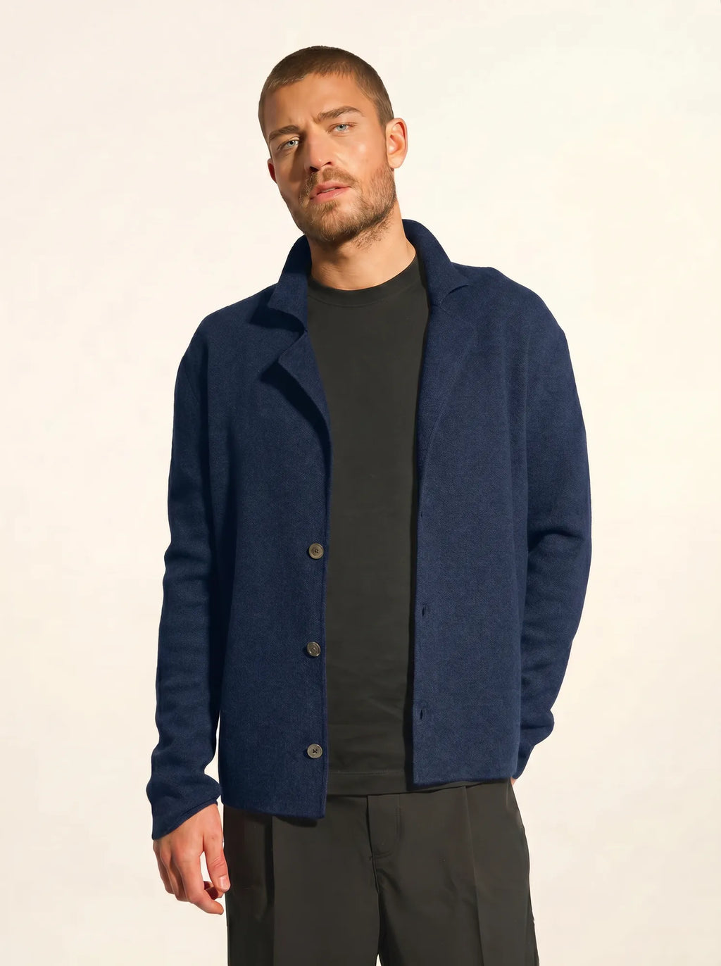 ALVAR Jacket Buttoned Notched Collar Midnight