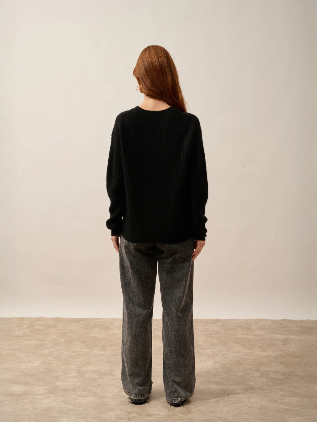 ASSAM pullover rundhalsausschnitt 6-fädig schwarz