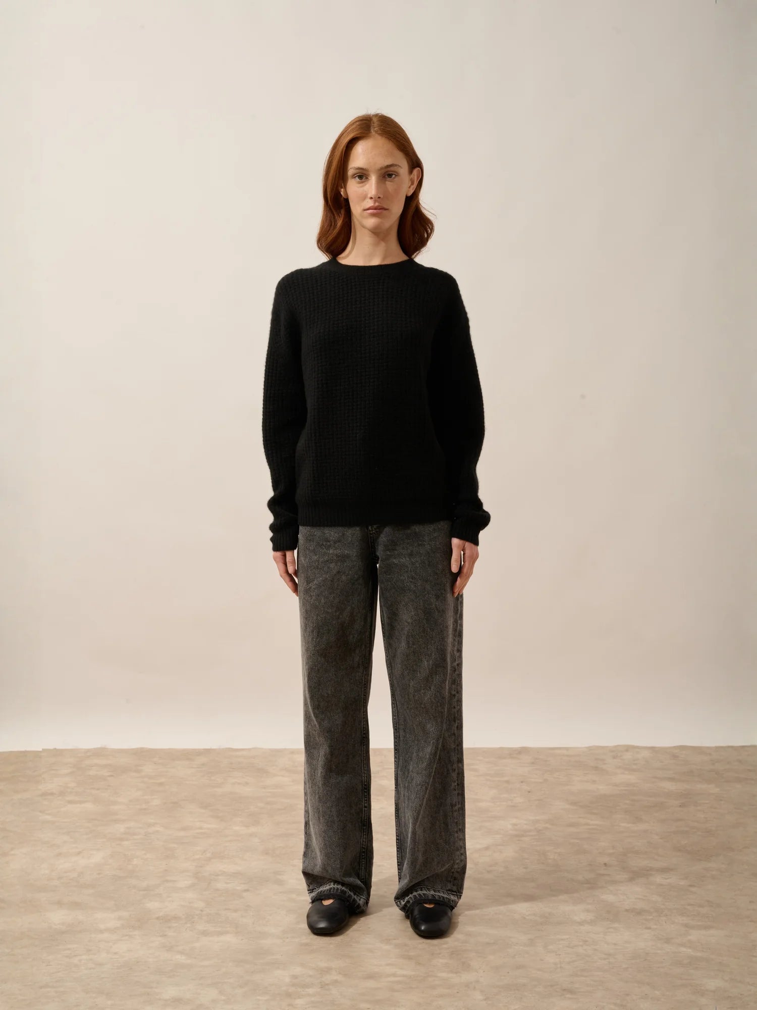ASSAM pullover rundhalsausschnitt 6-fädig schwarz