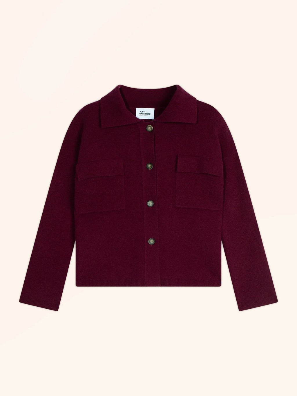 HEKLA jacke geknöpft hemdkragen bordeaux