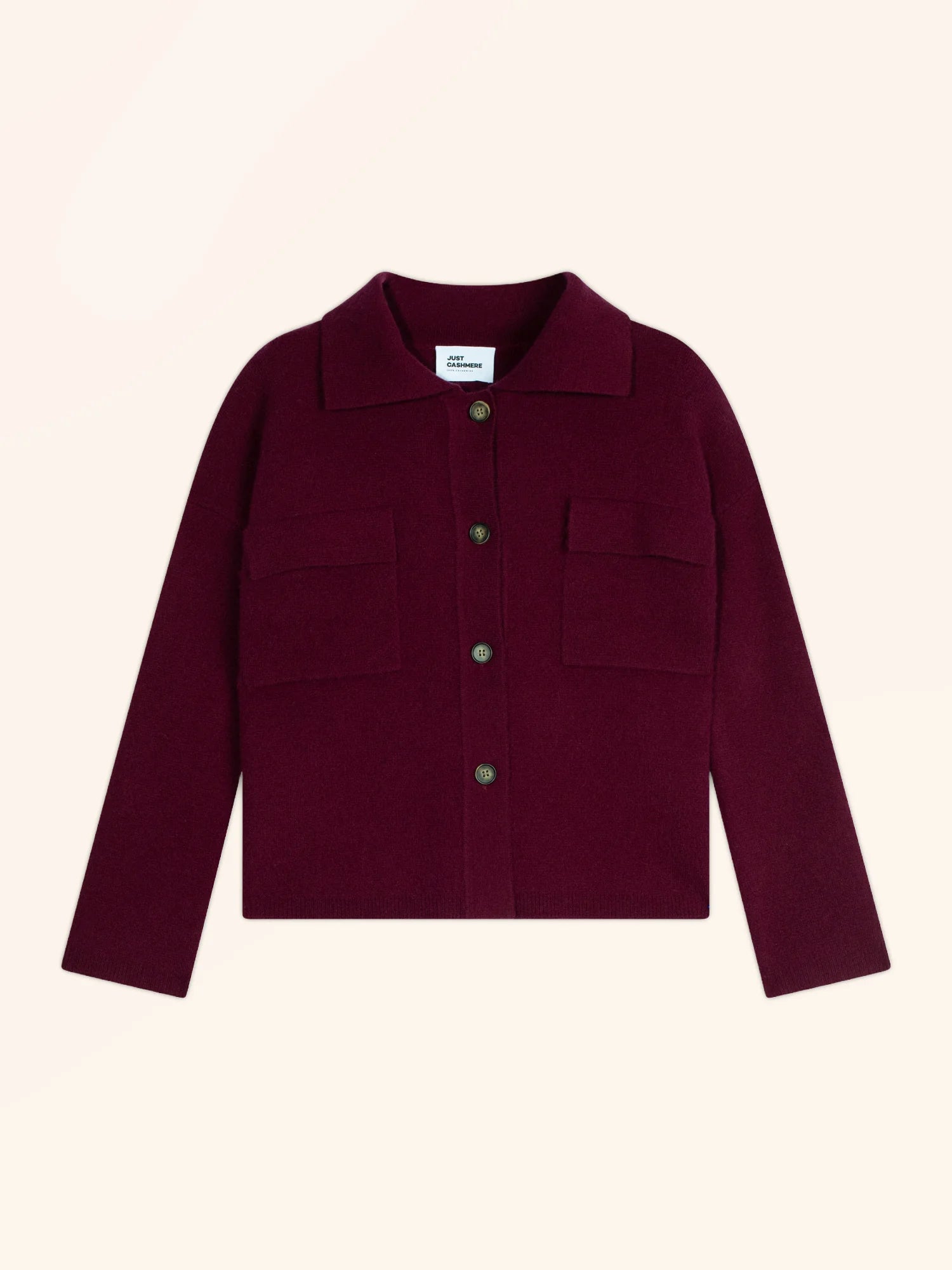 HEKLA jacke geknöpft hemdkragen bordeaux