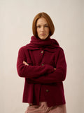 HEKLA jacke geknöpft hemdkragen bordeaux