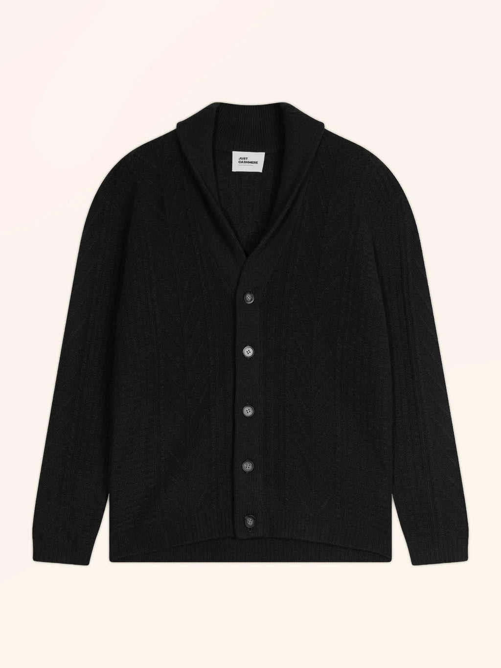 GARMA Jacket Buttoned Shawl Collar 6 Ply Black