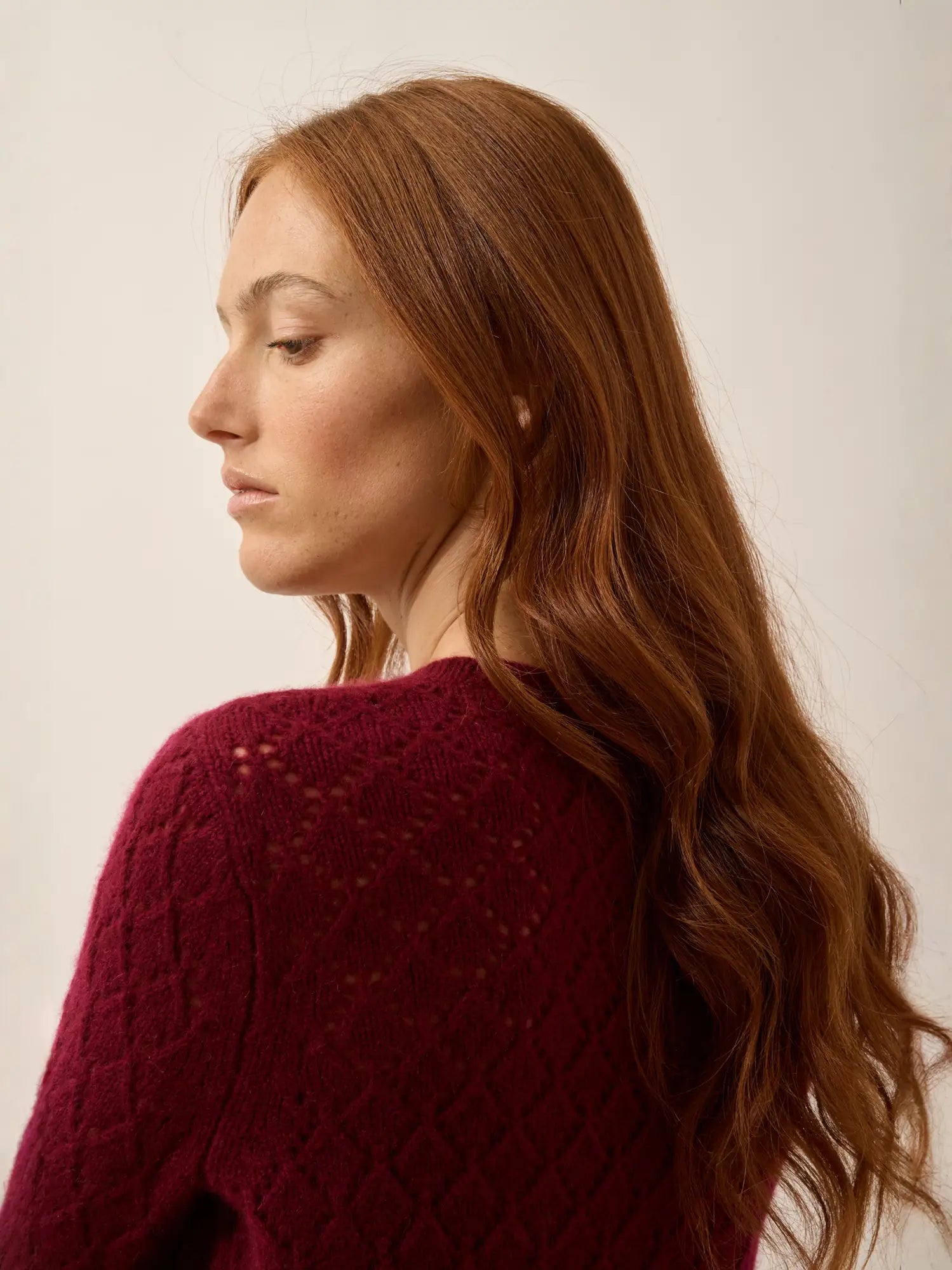NADIA pullover rundhalsausschnitt 8-fädig bordeaux