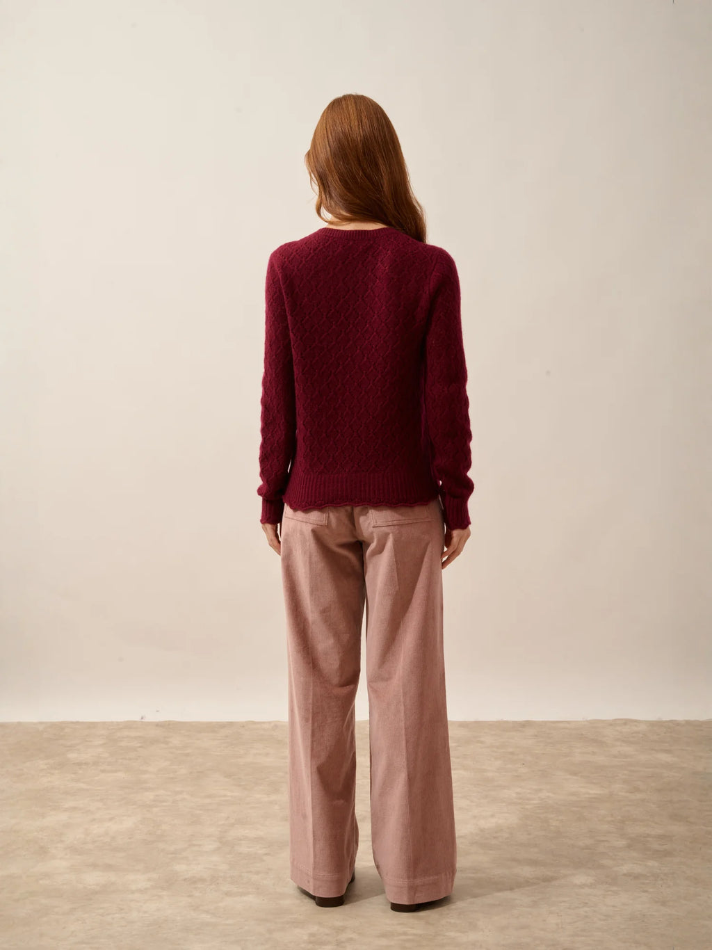 NADIA pullover rundhalsausschnitt 8-fädig bordeaux