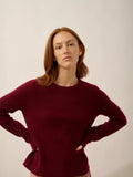 SIGRUN pullover rundhalsausschnitt 4-fädig bordeaux