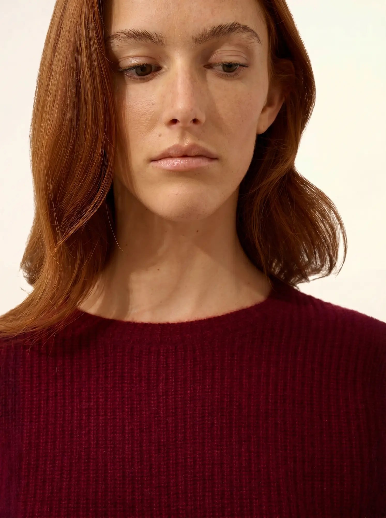 SIGRUN pullover rundhalsausschnitt 4-fädig bordeaux