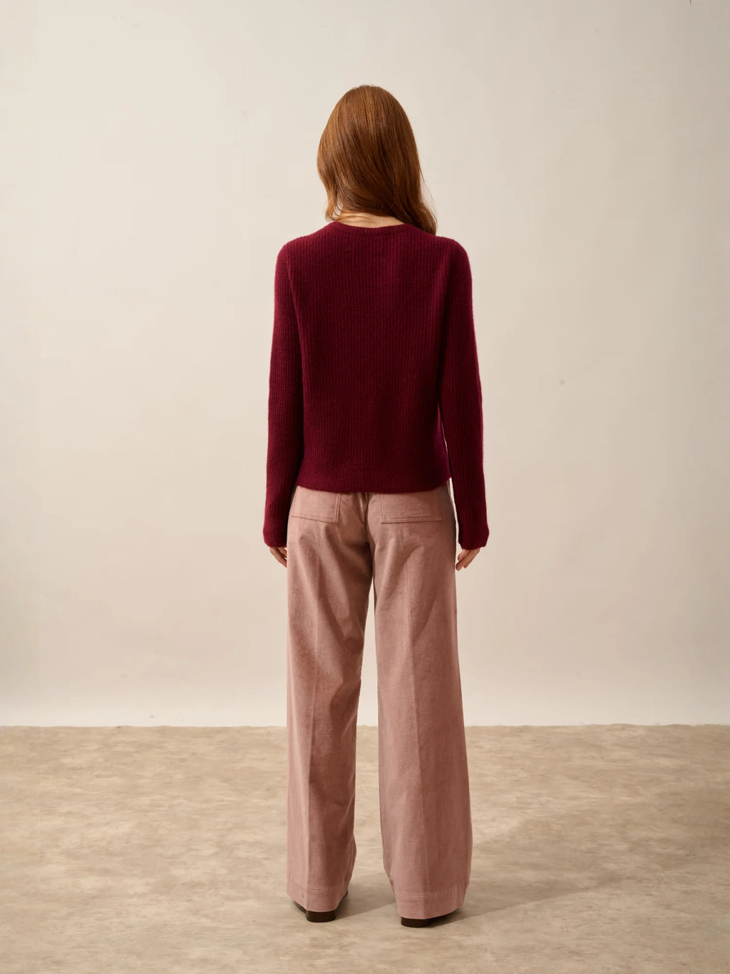SIGRUN pullover rundhalsausschnitt 4-fädig bordeaux