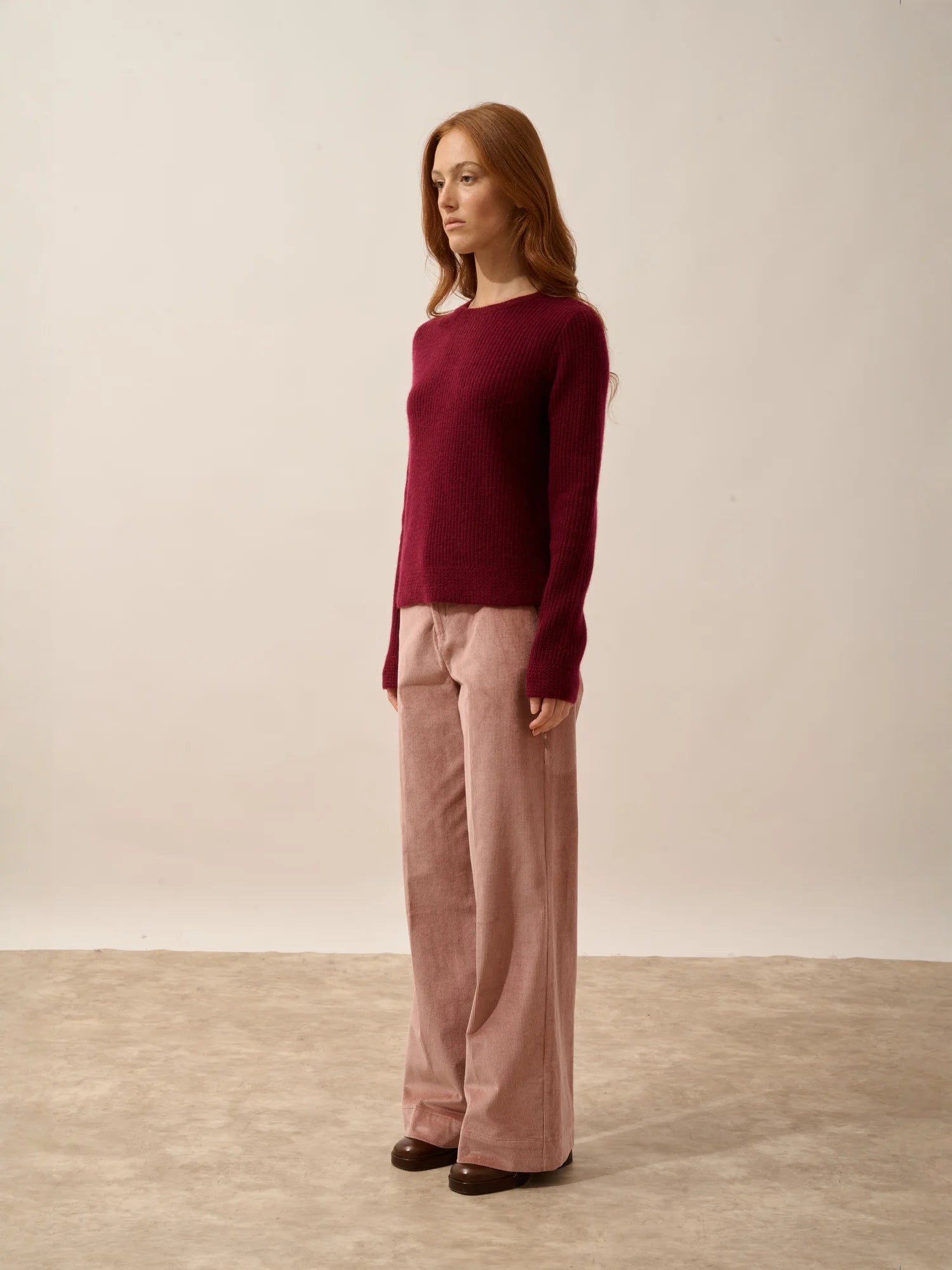SIGRUN pullover rundhalsausschnitt 4-fädig bordeaux