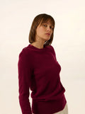 JEANNE pullover rundhalsausschnitt marine bordeaux