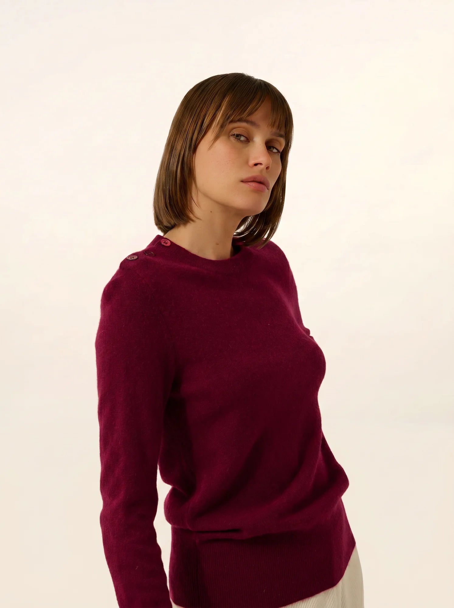 JEANNE pullover rundhalsausschnitt marine bordeaux