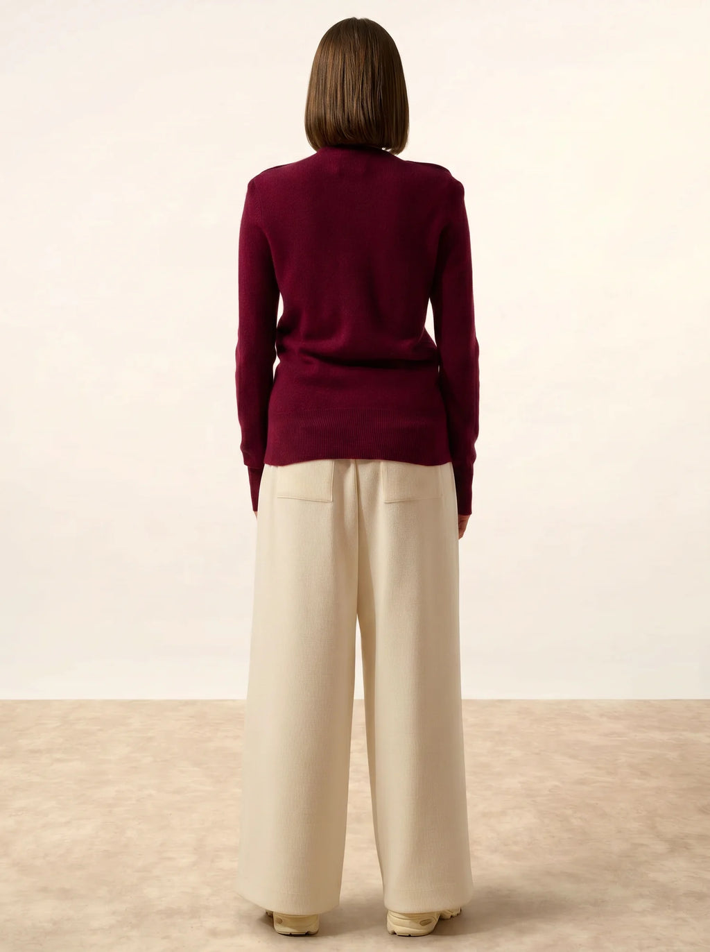 JEANNE pullover rundhalsausschnitt marine bordeaux