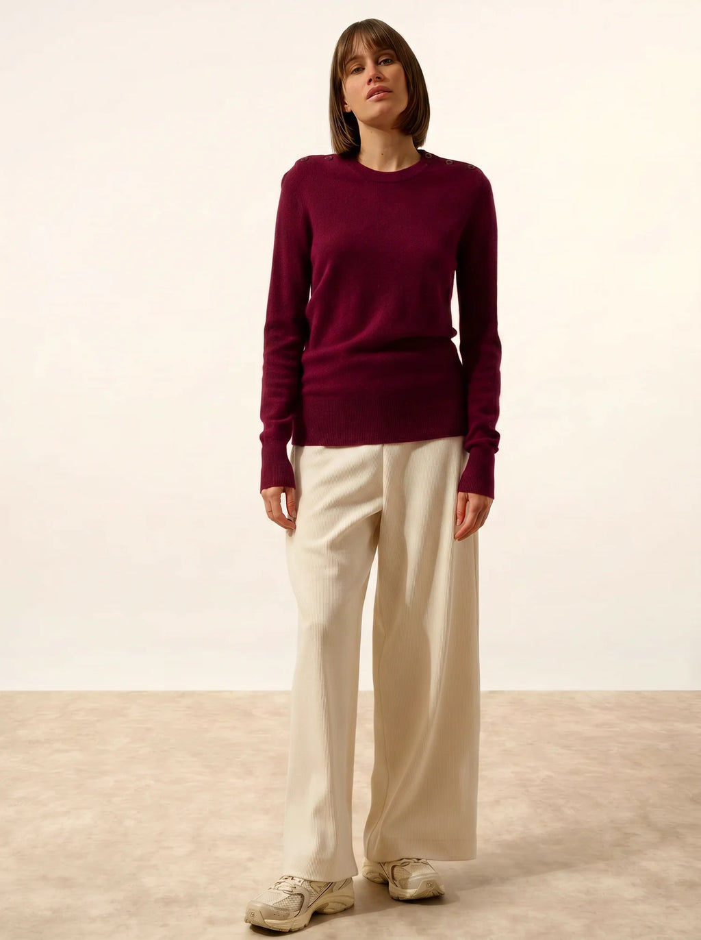 JEANNE pullover rundhalsausschnitt marine bordeaux